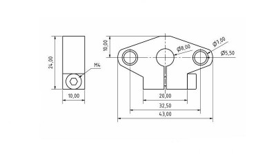 Фіксатор тримач валу SHF8 3D-принтера ЧПУ (14681)