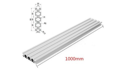 Верстатний профіль алюмінієвий 20*80мм 2080 1м ЧПУ 3D-принтер (14704)