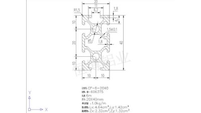Верстатний профіль алюмінієвий 20*40мм 2040 1м ЧПУ 3D-принтер (14705)