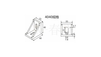 Алюмінієвий кутник зовнішній 4040 під кутом 90 градусів (14708)