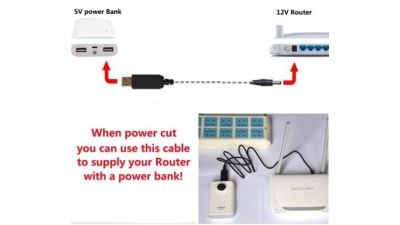 Підвищуючий перехідник кабель USB 5V to DC 5.5*2.1 12V (14747)
