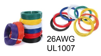 Ізольований кабель багатожильний ПВХ 26AWG UL1007 чорний 1м (14852)