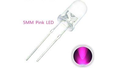 Світлодіод LED F5 pink Ф5 рожевий 5мм (14909)