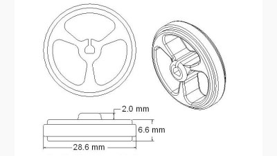 Колесо гумове шина для двигуна N20 ZJ327 3PI miniQ 34*7мм (15023)