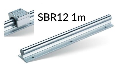 Сталевий лінійний вал на опорі SBR12 1м (15138)