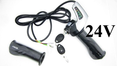 Комплект ручка газу з індикатором заряду і замком запалювання 24V (15192)