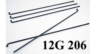 Спиця електровелосипеда 12G 206 2.5мм 206мм чорна (15224)