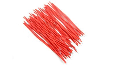 Ізольований кабель багатожильний 26AWG UL1007 червоний 80мм 10шт (15303)