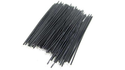 Ізольований кабель багатожильний 26AWG UL1007 чорний 80мм 10шт (15305)