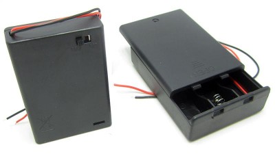 Холдер бокс для акумуляторів батарейок 3*AA 3*14500 з кришкою (15449)