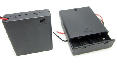 Холдер бокс для акумуляторів батарей 4*AA 4*14500 з кришкою (15450)