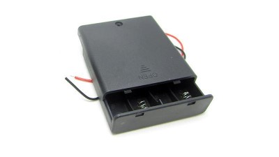 Холдер бокс для акумуляторів батарей 4*AA 4*14500 з кришкою (15450)