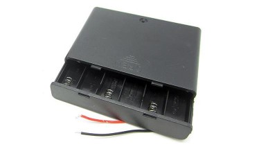 Холдер бокс для акумуляторів батарейок 6*AA 6*14500 з кришкою (15451)