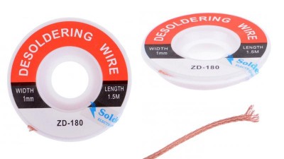 Стрічка для зняття припою ZD-180 1mm 1.5m (15468)