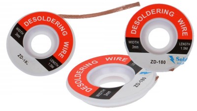Стрічка для зняття припою ZD-180 3mm 1.5m (15469)
