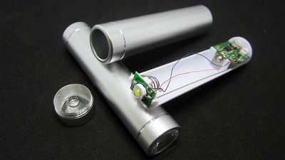 Power Bank павербанк 1*18650 з ліхтариком LED 3W сірий (15476)