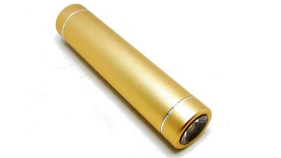 Power Bank павербанк 1*18650 з ліхтариком LED 3W золотий (15477)