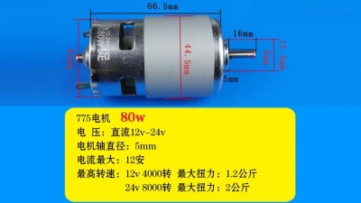 Електричний двигун для фрезерного верстата 80W 12-24V 775 (15481)