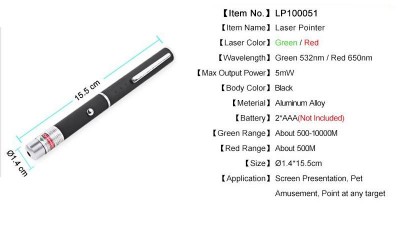 Лазерна указка стилус ручка 5mW червоний колір (15611)