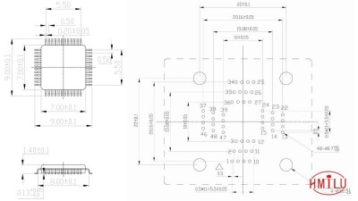Адаптер для програмування мікроконтролерів QFP48 IC FPQ-48-0.5-06 (15670)