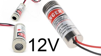 Лазерний модуль лазер хрест 12V 5mW (15681)