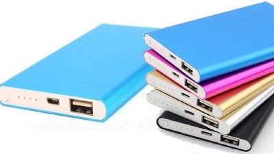 Powerbank slim павербанк тонкий Mi блакитний 5V 1A 4000mAh (15698)