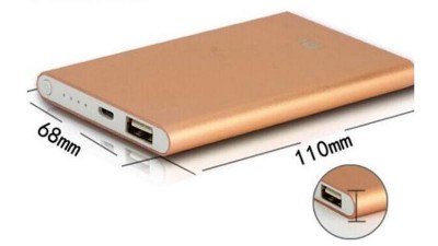 Powerbank slim павербанк тонкий Mi блакитний 5V 1A 4000mAh (15698)