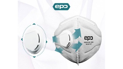 Захисна маска респіратор EPC з фільтром KN95 black 5 шарів (15732)