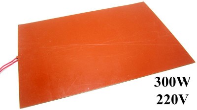 Нагрівальна пластина із силіконового каучуку 300W 200*300mm 3D-принтера (15811)