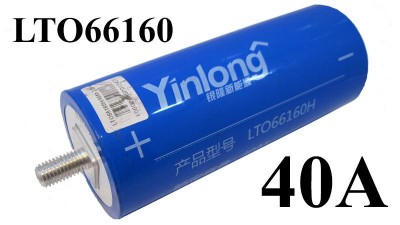 Акумулятор літій титанат Yinlong Lito Lto 66160 40Ah 25000 циклів 10C 0.6...1mR (17604)