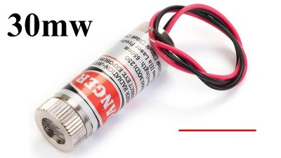 Лазер лазерний модуль з фокусуванням 30mw 3V лінія червона 12*35мм (15951)
