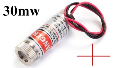 Лазер лазерний модуль з фокусуванням 30mw 3V хрест червоний 12*35мм (15952)
