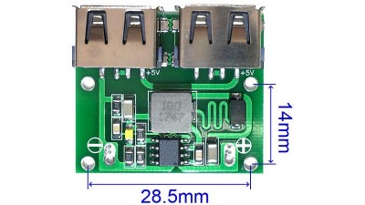Модуль понижуючий автозарядка DC-DC 12-24V to 5V 3A USB (15958)