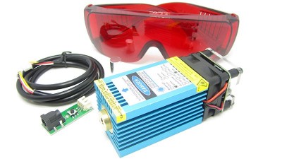 Лазерний модуль з драйвером і вентилятором 3pin PWM 450nm 15W (15990)