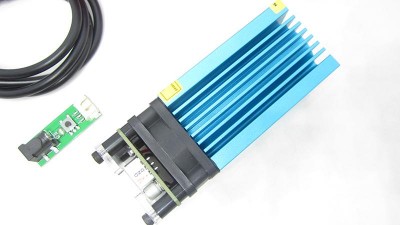 Лазерний модуль з драйвером і вентилятором 3pin PWM 450nm 15W (15990)