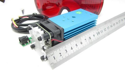 Лазерний модуль з драйвером і вентилятором 3pin PWM 450nm 15W (15990)