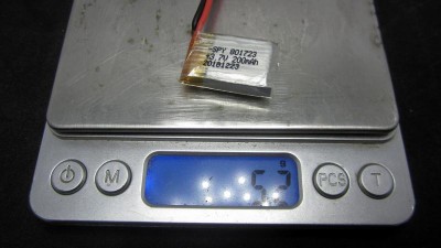 Високострумний акумулятор LiPo 3.7V 20C 801723 +701723 200mah molex 5.2g (16007)