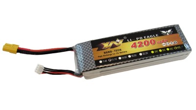 Акумулятор квадрокоптера LiPo 11.1V 45C 4200mah 3S XT60 292г 135*43*27мм (16022)