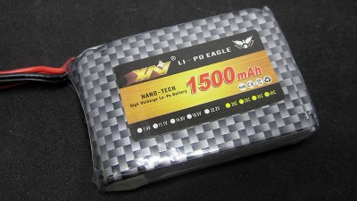 Акумулятор квадрокоптера LiPo 7.4V 70C 1500mah 2S JST 98г 65*43*16мм (16026)