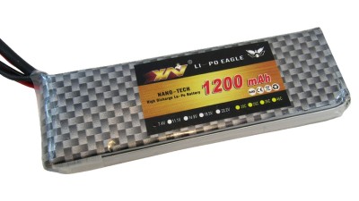 Акумулятор квадрокоптера LiPo 7.4V 45C 1200mah 2S JST 78г 100*30*12мм (16029)