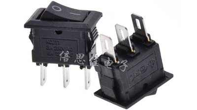 Перемикач дві позиції KCD11 10*15мм 3A 250V три контакти (16039)