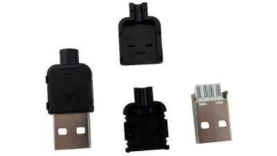 Штекер USB розбірний в корпусі під кабель (16067)