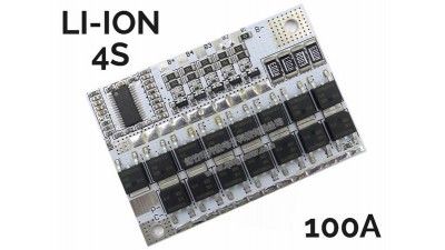 Плата захисту акумулятора BMS для Li-Ion з балансуванням 4S 16.8V 100A (16078)