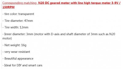 Зносостійке гумове колесо для розумного автомобіля 47*12mm під двигун N20 (16082)