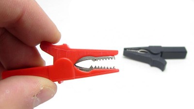 Пара прищепок затиски для приладового блоку 55мм 32A (16096)