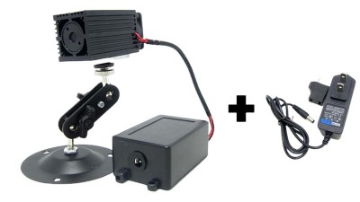 Лазерний модуль 150mW з алюмінієвою підставкою і блоком живлення 12V (16135)