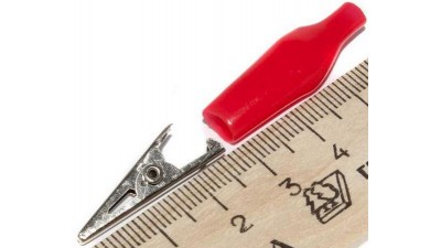 Крокодил для з'єднання в ізоляторі червоний 5А 40мм (16138)