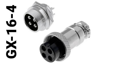 Роз'єм циліндричний для зарядки електровелосипеда GX16-4 (16170)
