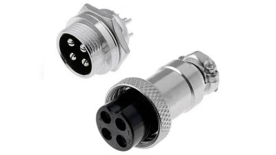 Роз'єм циліндричний для зарядки електровелосипеда GX16-4 (16170)