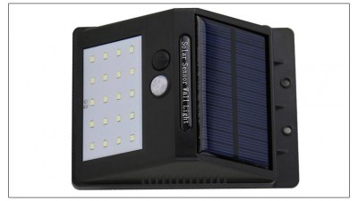Вуличний світильник із сонячною панеллю і акумулятором 20*LED (16230)